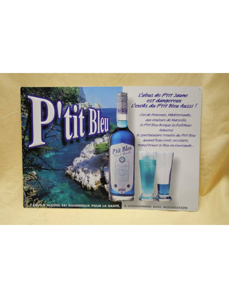 Affiche publicitaire plaque en metal relief p'tit bleu 3D Neuve