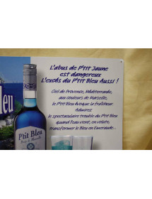 Affiche publicitaire plaque en metal relief p'tit bleu 3D Neuve