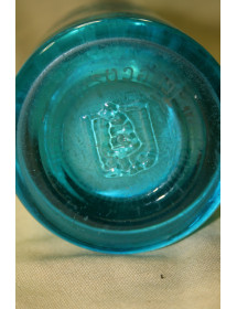 siphon bleu en verre - bouteille bleue sous pression ancienne